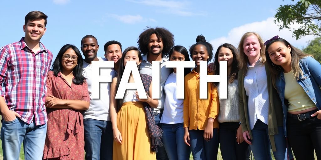 Diverse group of people standing together outdoors.